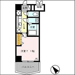 レジデンスハマダ 1Kの間取図画像