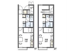 レオパレスＣＯＳＭＯ 1階1Kの間取り