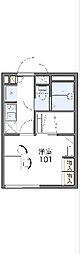 レオパレスふたあら 1Kの間取図画像