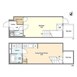 ＡＧＲＡＴＩＯ目黒諏訪山 1階1LDKの間取り