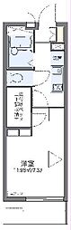 レオパレスルミュール3 1Kの間取図画像