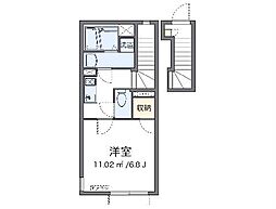 東武亀戸線 東あずま駅 徒歩11分の賃貸アパート 2階1Kの間取り