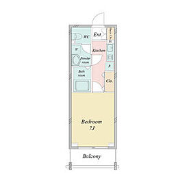 北大阪急行電鉄 緑地公園駅 徒歩7分の賃貸マンション 3階1Kの間取り
