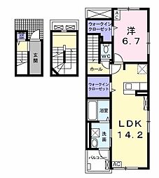 エンリッチ長良B 1LDKの間取図画像