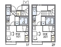 レオパレスセードル 1Kの間取図画像
