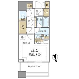 東京メトロ南北線 白金高輪駅 徒歩3分の賃貸マンション 7階ワンルームの間取り