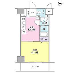 ヴェルデ東日本橋 8階1DKの間取り