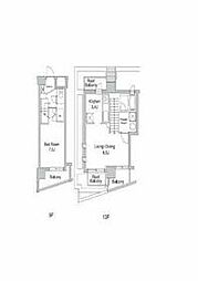 小田急小田原線 東北沢駅 徒歩4分の賃貸マンション 9階1LDKの間取り