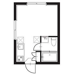 ナイスリッジ野方 1階ワンルームの間取り