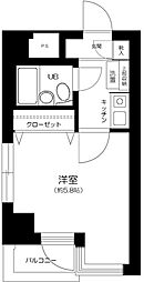 フェルテロアール祐天寺 1Kの間取図画像