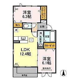 パームフェリーチェ 2LDKの間取図画像