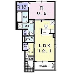 リッツハウスラデュレ2 1LDKの間取図画像