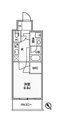 JR横浜線 町田駅 徒歩5分の賃貸マンション 10階1Kの間取り