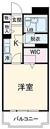 エスポワール橋本 1階ワンルームの間取り