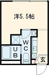 東武伊勢崎線 西新井駅 徒歩16分の賃貸マンション 4階ワンルームの間取り
