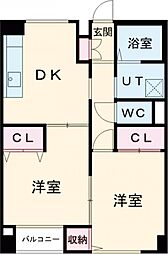ストーンランド・ヒル 2階2DKの間取り