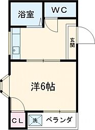 ウエストプラザ 3階1Kの間取り