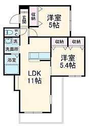 ヴィステリオ 2LDKの間取図画像