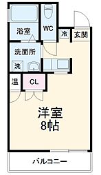 アンリシェール橋本Ａ 3階ワンルームの間取り