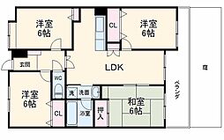 樽見鉄道 東大垣駅 徒歩27分の賃貸マンション 1階4LDKの間取り