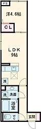 アヴァンスお花茶屋 1階1LDKの間取り