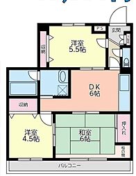 リンドプレジオ 3DKの間取図画像