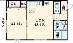 都営三田線 蓮根駅 徒歩19分の賃貸アパート 1階1LDKの間取り