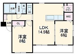 roble gland 2階2LDKの間取り