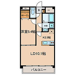ポポラーレ 4階1LDKの間取り