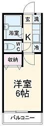 コーポ子合 1階1Kの間取り