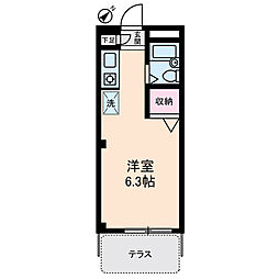 JR常磐線 三河島駅 徒歩7分の賃貸マンション 1階ワンルームの間取り