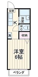 リンデンハイム宮代 1階1Kの間取り
