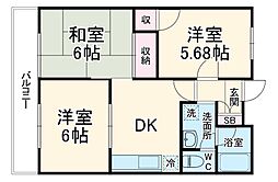 京王相模原線 多摩境駅 徒歩20分の賃貸アパート 1階3DKの間取り