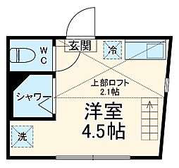 ＴＭ上平間 2階ワンルームの間取り