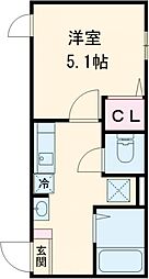 フィオーレ栗原 1階1Kの間取り