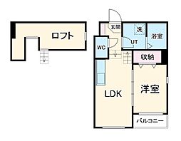 プリマベーラＫ 1階1LDKの間取り