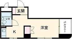 ＹＹビル 2階1Kの間取り
