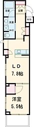 JR総武線 東中野駅 徒歩8分の賃貸マンション 3階1LDKの間取り