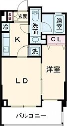 ミリアレジデンス洗足 2階1DKの間取り