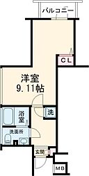 セリュークス高田馬場 3階1Kの間取り