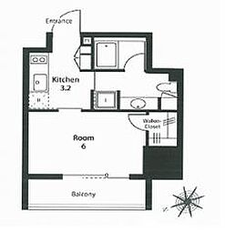 ステイシス町屋 1Kの間取図画像