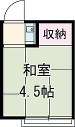 裕美荘 2階ワンルームの間取り