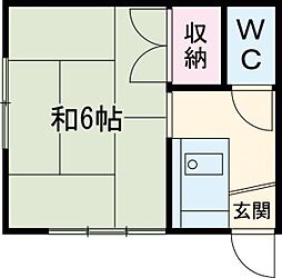 鈴木荘 1階1Kの間取り