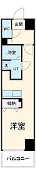 リナージュ佐古前 5階ワンルームの間取り