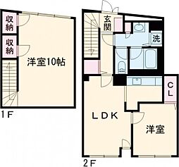 目白台ビル 2階2LDKの間取り