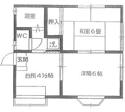 JR武蔵野線 新座駅 徒歩14分の賃貸アパート 2階2Kの間取り