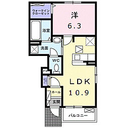 ラプス1 1LDKの間取図画像