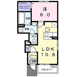 ラプス2 1LDKの間取図画像