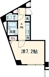東急東横線 都立大学駅 徒歩9分の賃貸マンション 5階1Kの間取り