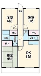 ハートピア3 3階3LDKの間取り